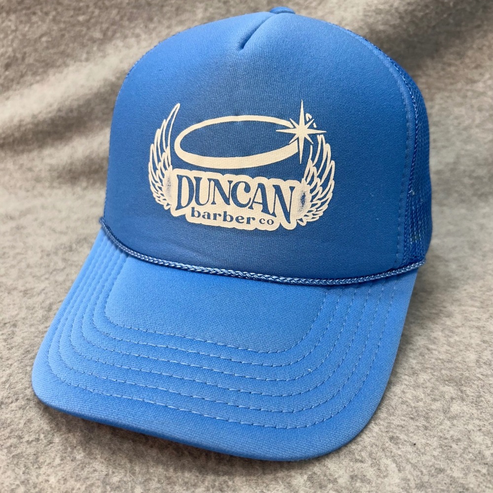 Duncan Barber Co Graphic Mens Blue Otto Trucker Hat Mesh Snapback OSFM